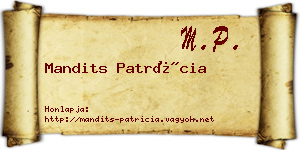 Mandits Patrícia névjegykártya